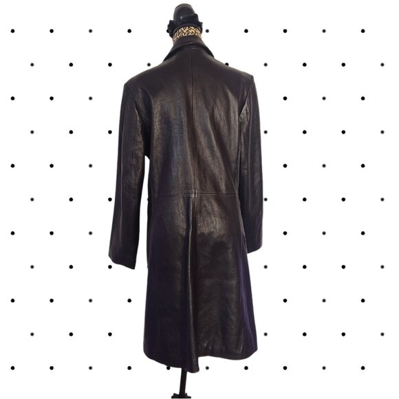 100% leather trench coat SIZE 10 - Picture 6 of 6